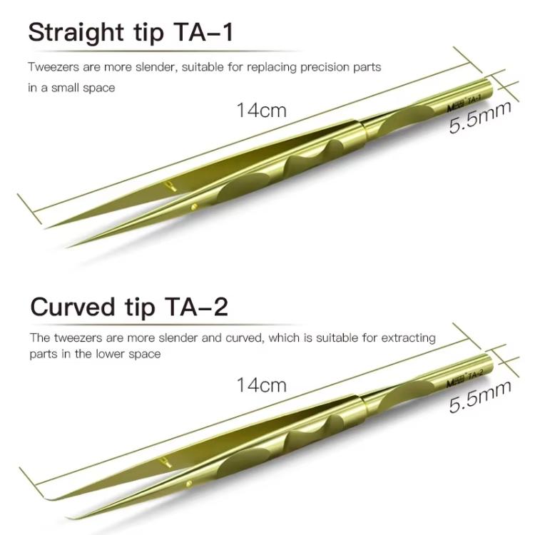 MaAnt Titanium Tweezers Antistatic Small Clip Bird Nest Hair Picking Pink Prick Clip Repair Tool, Straight, Curve - ORIWHIZ