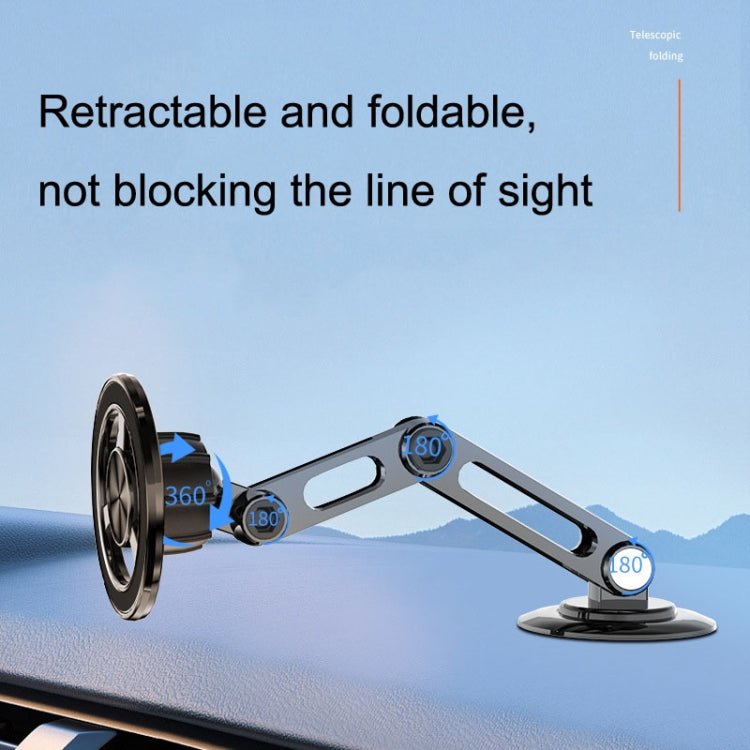 Magsafe Magnetic Mobile Phone Bracket Metal Car Navigation Folding Bracket, CZY - F82Y(Black) - ORIWHIZ