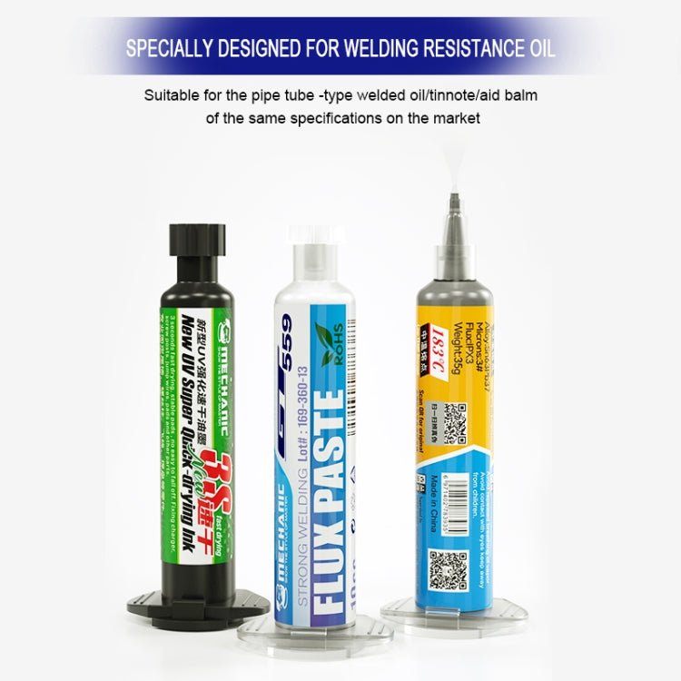 MECHANIC P09 Aluminum Alloy Tube Piston Solder Paste Flux Booster Syringe, MECHANIC P09 - ORIWHIZ
