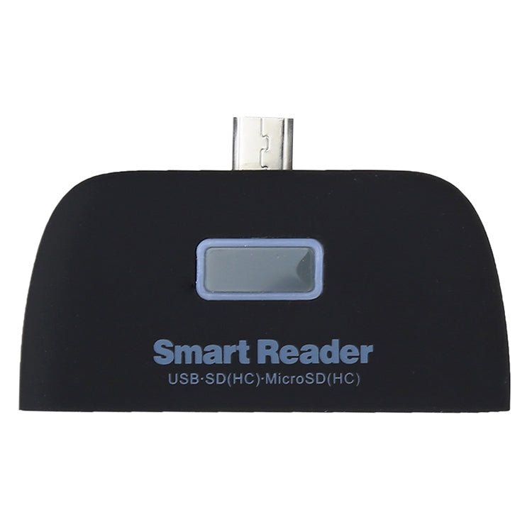 Micro SD + SD + USB 2.0 + Micro USB Port to Micro USB OTG Smart Card Reader Connection Kit with LED Indicator Light - ORIWHIZ