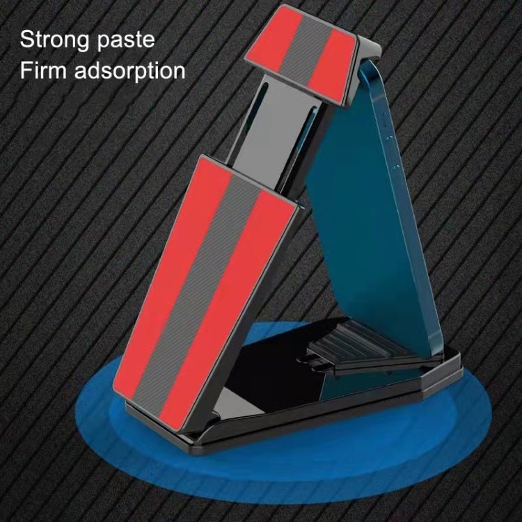 Mobile Phone Tablet Car Holder Suction Cup Instrument Fixed Bracket, Red Leather Pattern, Black Carbon Fiber - ORIWHIZ