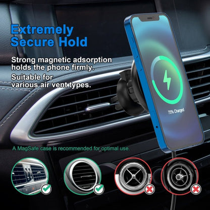 Mriowiz M - 2002W 15W 360 - degree Rotating MagSafe Magnetic Car Wireless Charger for iPhone 12 Series, with USB + USB - C / Type - C Data Cable, Cable Length: 1m, M - 2002W - ORIWHIZ