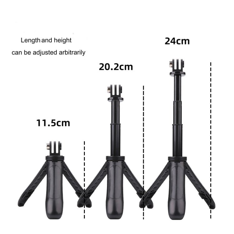 Multi - functional Foldable Tripod Holder Selfie Monopod Stick for GoPro, Insta360, DJI and Other Action Cameras, Length: 12 - 23cm, Length: 12 - 23cm (Red), Length: 12 - 23cm (Blue) - ORIWHIZDJI & Insta360 AccessoriesExtendable PoleUniversal Grip Tripod