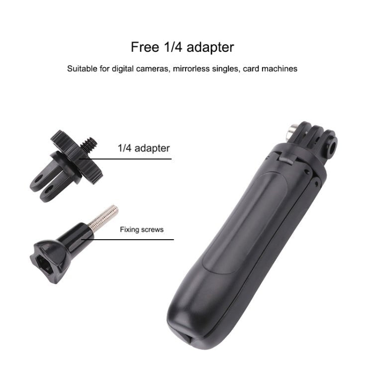 Multi - functional Foldable Tripod Holder Selfie Monopod Stick for GoPro, Insta360, DJI and Other Action Cameras, Length: 12 - 23cm, Length: 12 - 23cm (Red), Length: 12 - 23cm (Blue) - ORIWHIZDJI & Insta360 AccessoriesExtendable PoleUniversal Grip Tripod