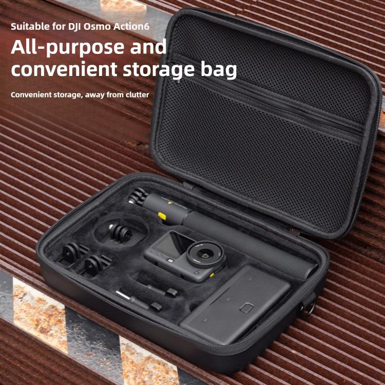 Multifunctional Action Camera Portable Storage Bag, For DJI Osmo Action 6 Black - ORIWHIZCase & BagsDJI & Insta360 AccessoriesOsmo Action Series