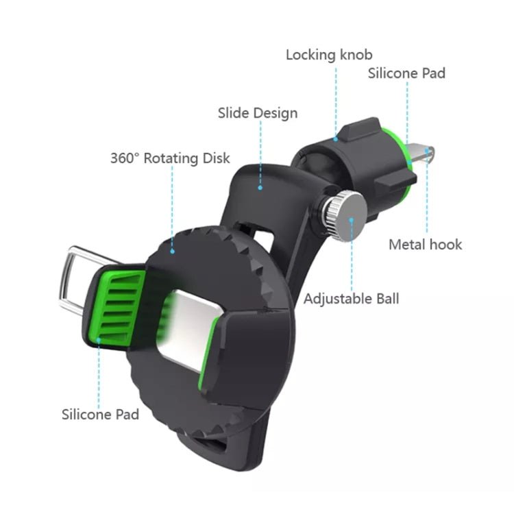 Multifunctional Car Air Conditioner Air Outlet Phone Holder, Air Outlet (Black), Air Outlet (Green) - ORIWHIZ