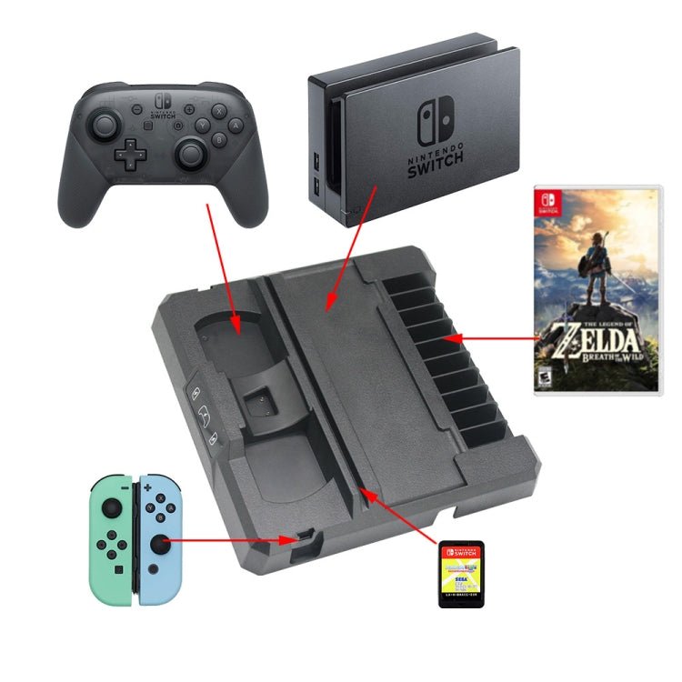 Multifunctional Game Console Handle Charging Base Storage Bracket For Nintendo Switch, S053 - ORIWHIZNintendo AccessoriesNintendo Accessories Charger & PowerToys & Hobbies