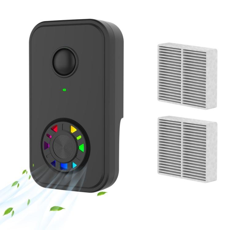 Negatieve ionenluchtreiniger met ingebouwde ventilator en 2 HEPA-filters voor het verwijderen van geuren in badkamers binnenshuis, Amerikaanse stekker wit, Europese stekker wit, Amerikaanse stekker zwart, Europese stekker zwart - ORIWHIZ Luchtreinigers en accessoires Huis & tuin Huishoudelijke apparaten