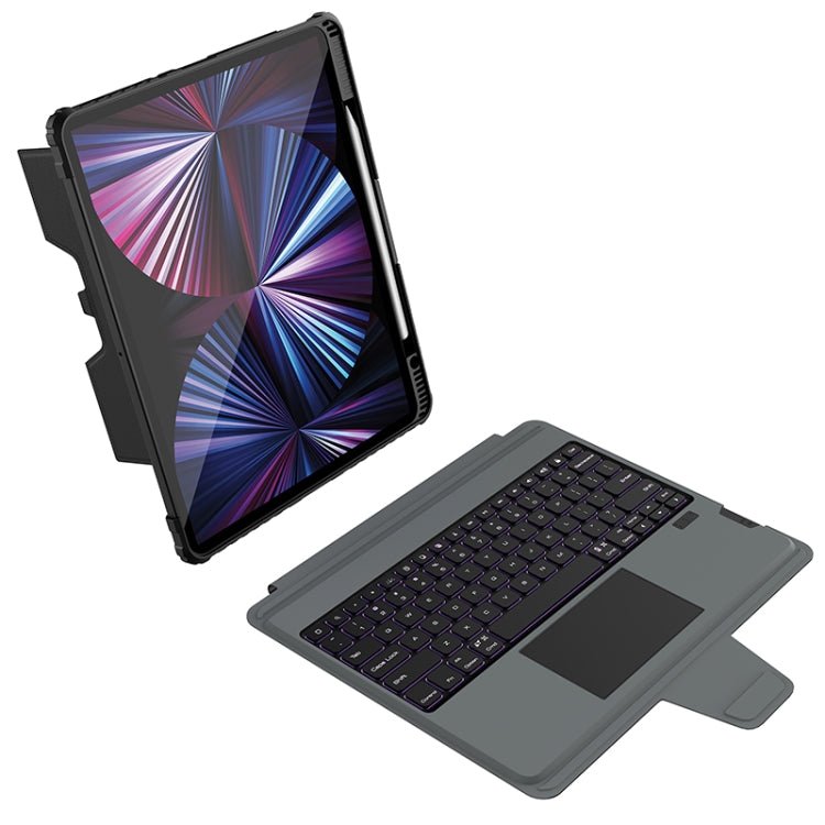 Nillkin Bumper Combo Keyboard Case with Backlight, For iPad Pro 13 2024, For iPad Pro 11 2024, For iPad Pro 12.9 2020/2021/2022, For iPad Air 2020 10.9/Air 2022 10.9/Pro 11, For iPad 10th Gen 10.9 2022, For iPad 10.2 2019/2020/2021 - ORIWHIZApple AccessoriesiPad KeyboardiPad Keyboard For iPad Pro