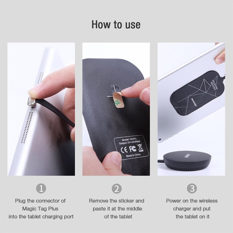 NILLKIN NKR01 For iPad 9.7 / 10.2 inch & iPad Air 10.5 inch & iPad Pro 10.5 inch Long Magic Tag Plus QI Standard Wireless Charging Receiver with 8 Pin Port, 8 Pin Long - ORIWHIZ