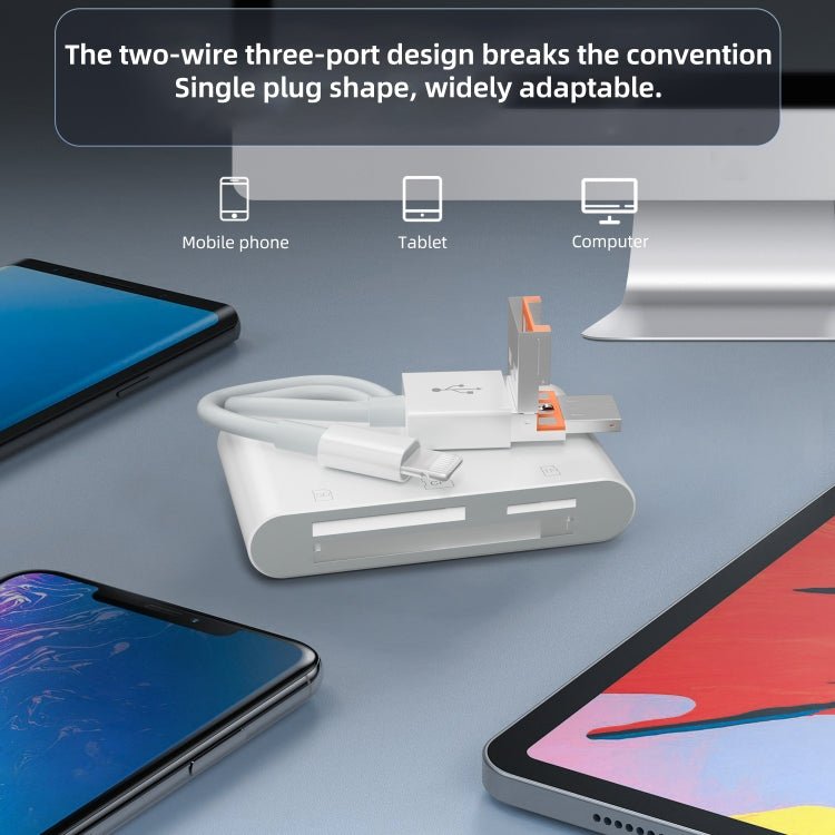 NK - 1011TL Pro USB - C / Type - C, 8 Pin, USB to USB - C / Type - C, USB, CF, TF, SD Card Slot Card Reader Adapter, NK - 1011TL Pro - ORIWHIZ