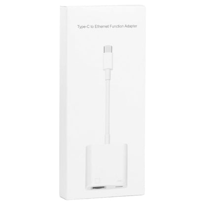 NK - 1035 TC 2 in 1 USB - C / Type - C Male to Ethernet + Type - C Power Female Adapter, NK - 1035 TC - ORIWHIZ