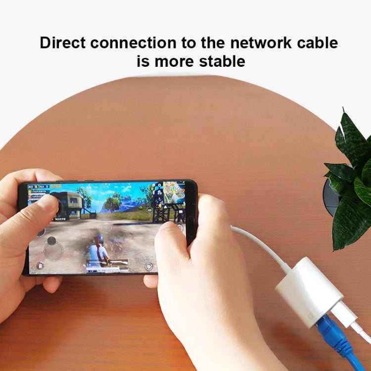 NK - 1035 TC 2 in 1 USB - C / Type - C Male to Ethernet + Type - C Power Female Adapter, NK - 1035 TC - ORIWHIZ