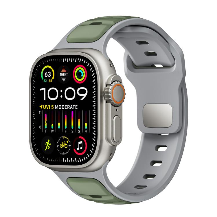 Norman Buckle Two - color Silicone Watch Band, For Apple Watch 46mm / 49mm / 45mm / 44mm, For Apple Watch 42mm / 41mm / 40mm / 38mm - ORIWHIZ