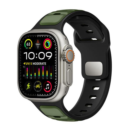 Norman Buckle Two - color Silicone Watch Band, For Apple Watch 46mm / 49mm / 45mm / 44mm, For Apple Watch 42mm / 41mm / 40mm / 38mm - ORIWHIZ