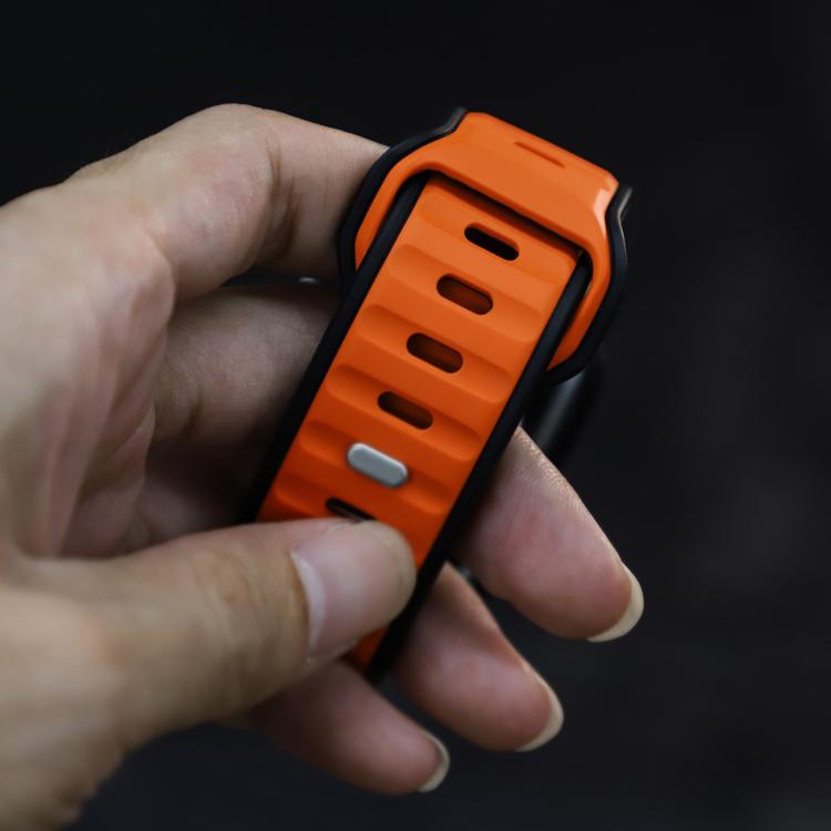 Norman Buckle Two - color Silicone Watch Band, For Apple Watch 46mm / 49mm / 45mm / 44mm, For Apple Watch 42mm / 41mm / 40mm / 38mm - ORIWHIZ