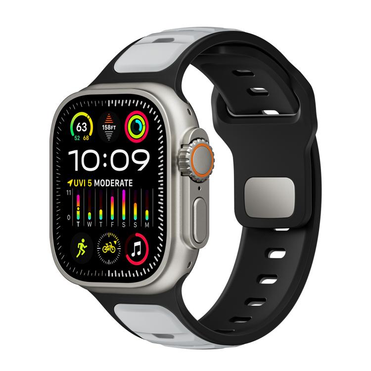 Norman Buckle Two - color Silicone Watch Band, For Apple Watch 46mm / 49mm / 45mm / 44mm, For Apple Watch 42mm / 41mm / 40mm / 38mm - ORIWHIZ