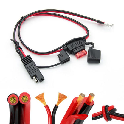 O - Terminal to SAE Power Cable With Fuse Battery Charger Extension Adapter Wire, 60cm - ORIWHIZCar Replacement PartsDIY CablesIn Car