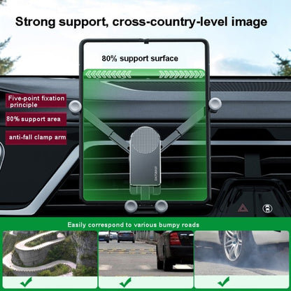 Oatsbasf Car Gravity Metal Bracket Scalable and Stable Mobile Phone Bracket Folding Screen Mobile Phone Exclusive Car Bracket, Folding Screen Outlet Black, Folding Screen Outlet Silver, Folding Screen Paste Black - ORIWHIZ