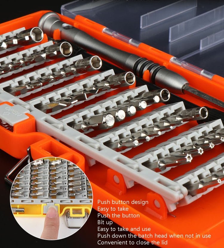 Obadun 9800 58 in 1 Screwdriver Set Manual CRV Batch Mobile Phone Disassembly Glasses Repair Tool, Obadun 9800(Yellow), Obadun 9800(Orange) - ORIWHIZ