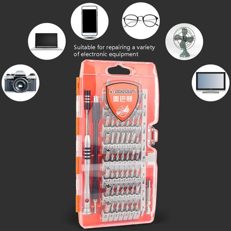 Obadun 9800 58 in 1 Screwdriver Set Manual CRV Batch Mobile Phone Disassembly Glasses Repair Tool, Obadun 9800(Yellow), Obadun 9800(Orange) - ORIWHIZ