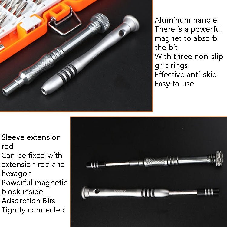 Obadun 9800 58 in 1 Screwdriver Set Manual CRV Batch Mobile Phone Disassembly Glasses Repair Tool, Obadun 9800(Yellow), Obadun 9800(Orange) - ORIWHIZ