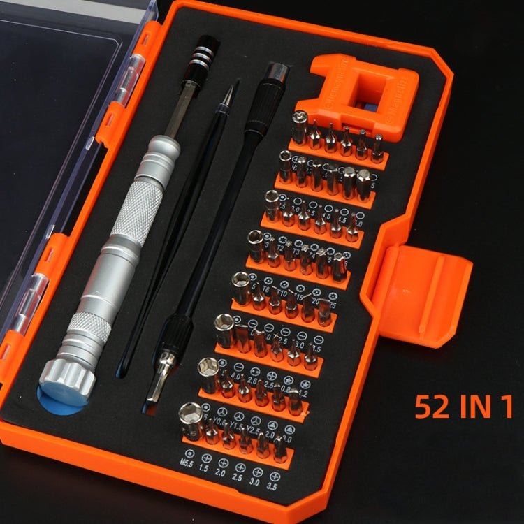 Obadun 9802B 52 in 1 Aluminum Alloy Handle Hardware Tool Screwdriver Set Home Precision Screwdriver Mobile Phone Disassembly Tool, Obadun 9802B(Orange), Obadun 9802B(Yellow) - ORIWHIZ