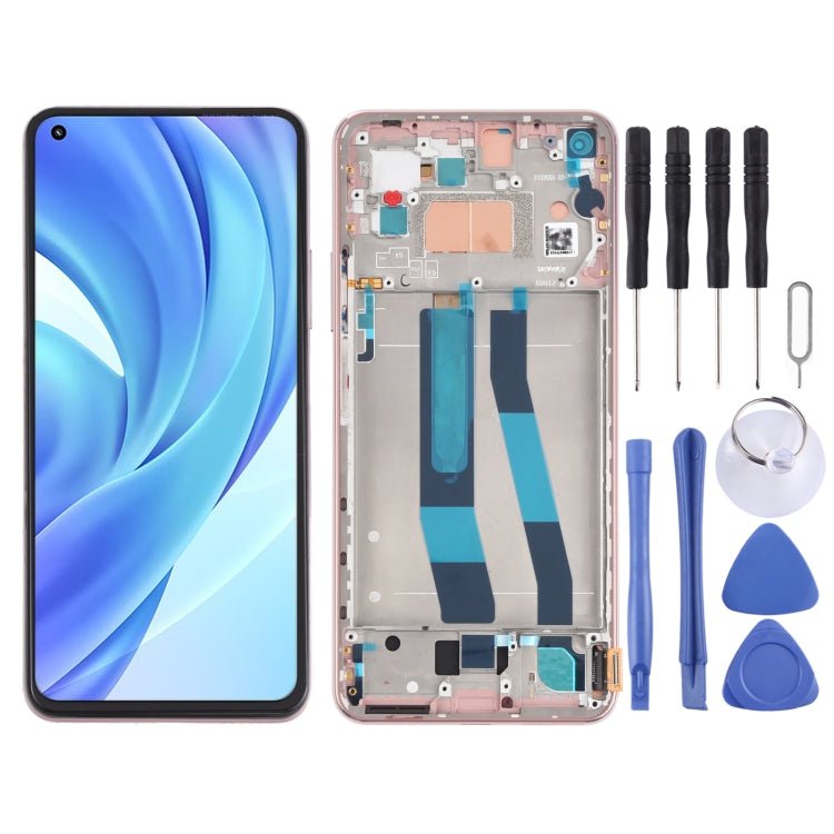 Original LCD Screen and Digitizer Full Assembly With Frame for Xiaomi Mi 11 Lite 4G/11 Lite 5G NE M2101K9AG M2101K9AI, For Xiaomi Mi 11 Lite 4G (Original) - ORIWHIZ