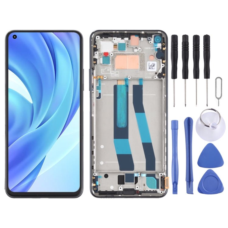 Original LCD Screen and Digitizer Full Assembly With Frame for Xiaomi Mi 11 Lite 4G/11 Lite 5G NE M2101K9AG M2101K9AI, For Xiaomi Mi 11 Lite 4G (Original) - ORIWHIZ