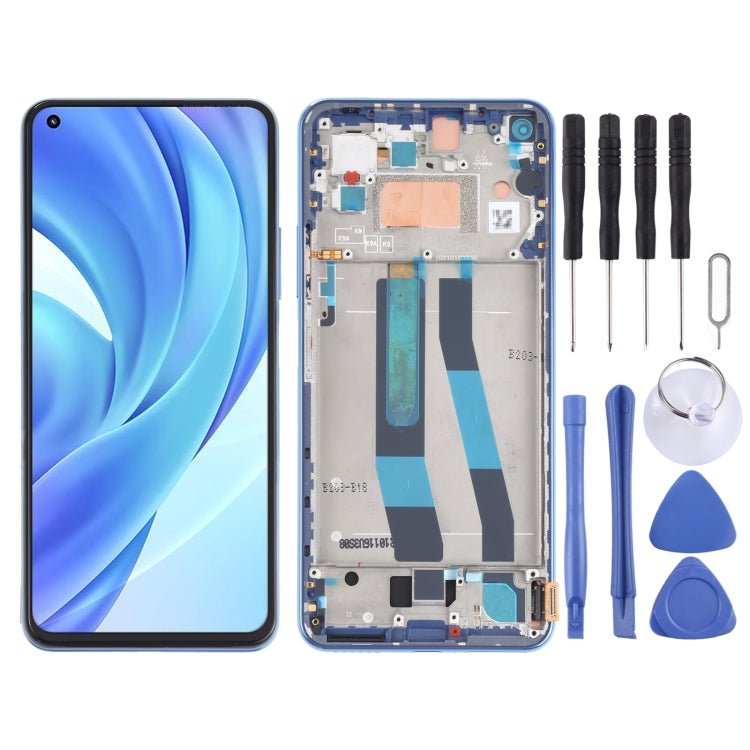 Original LCD Screen and Digitizer Full Assembly With Frame for Xiaomi Mi 11 Lite 4G/11 Lite 5G NE M2101K9AG M2101K9AI, For Xiaomi Mi 11 Lite 4G (Original) - ORIWHIZ