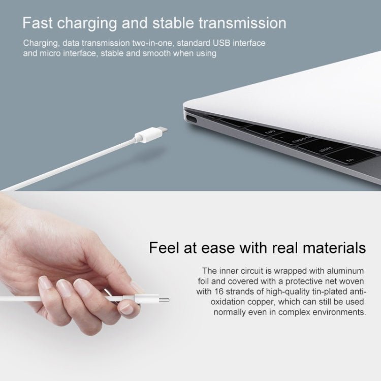 Original Xiaomi USB to USB - C / Type - C Data Cable Normal Version, Cable Length: 1m - ORIWHIZ