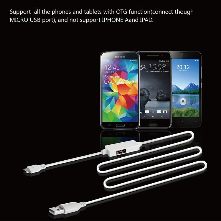 OTG - Y - 03 USB 2.0 Male to Micro USB Male + USB Female OTG Charging Data Cable for Android Phones / Tablets with OTG Function, with Switch, Length: 1.1m, with Switch Length: 1.1m - ORIWHIZ
