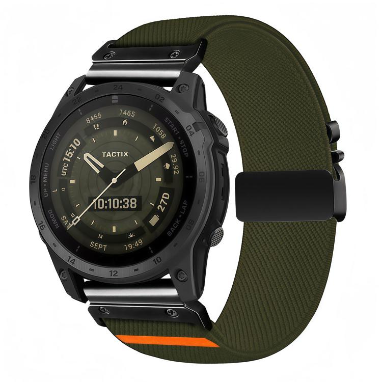Parachute Buckle Diagonal Weave Stretch Nylon Watch Band, For Gamin 26mm, For Gamin 22mm, For Gamin 20mm - ORIWHIZGarmin WatchSmart WearWatch Bands