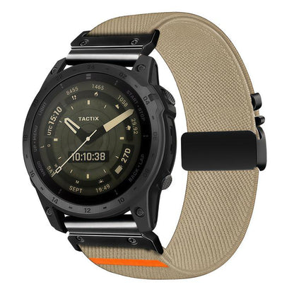 Parachute Buckle Diagonal Weave Stretch Nylon Watch Band, For Gamin 26mm, For Gamin 22mm, For Gamin 20mm - ORIWHIZGarmin WatchSmart WearWatch Bands