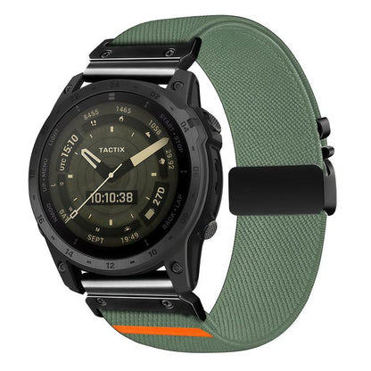 Parachute Buckle Diagonal Weave Stretch Nylon Watch Band, For Gamin 26mm, For Gamin 22mm, For Gamin 20mm - ORIWHIZGarmin WatchSmart WearWatch Bands