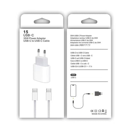 PD35W USB - C / Type - C Port Charger with 1m Type - C to Type - C Data Cable, EU Plug, EU Plug + Type - C Cable - ORIWHIZ