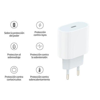 PD35W USB - C / Type - C Port Charger with 1m Type - C to Type - C Data Cable, EU Plug, EU Plug + Type - C Cable - ORIWHIZ
