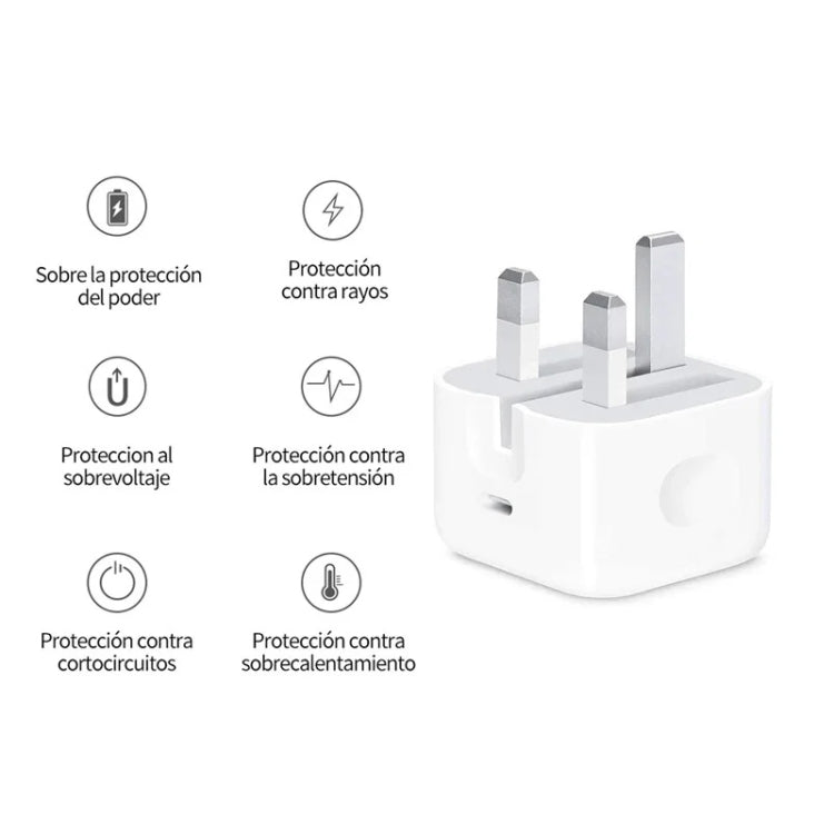 PD35W USB - C / Type - C Port Charger with 1m Type - C to Type - C Data Cable, UK Plug, UK Plug + Type - C Cable - ORIWHIZ