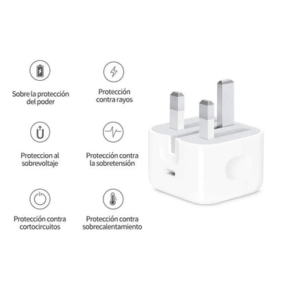 PD35W USB - C / Type - C Port Charger with 1m Type - C to Type - C Data Cable, UK Plug, UK Plug + Type - C Cable - ORIWHIZ