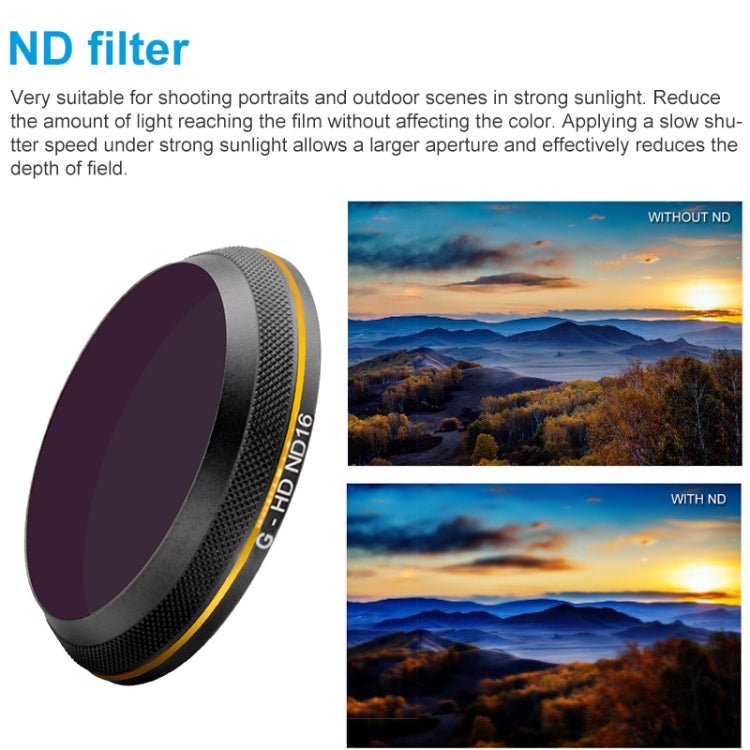 PGYTECH X4S - HD ND16 Gold - edge Lens Filter for DJI Inspire 2 / X4S Gimbal Camera Drone Accessories, ND16 - ORIWHIZDJI & Insta360 AccessoriesDJI Inspire SeriesPGYTECH