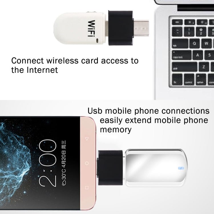 Plastic USB - C / Type - C Male to USB 2.0 Female OTG Data Transmission Charging Adapter - ORIWHIZ