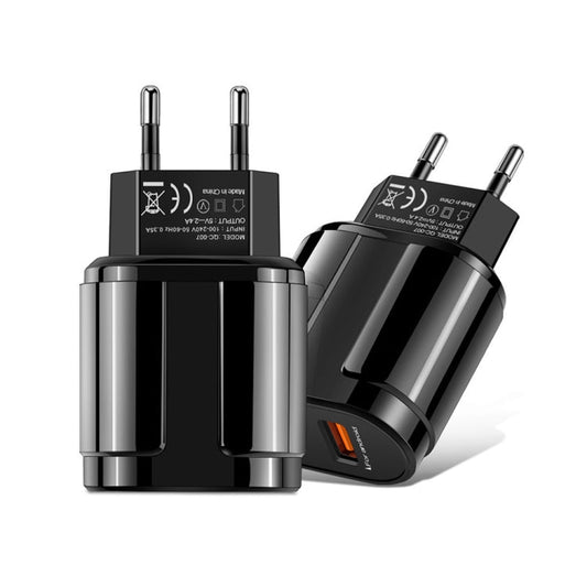 Portable Dual USB Mobile Phone Tablet Universal Charging Head Travel Charger, EU Plug, EU Plug - ORIWHIZ