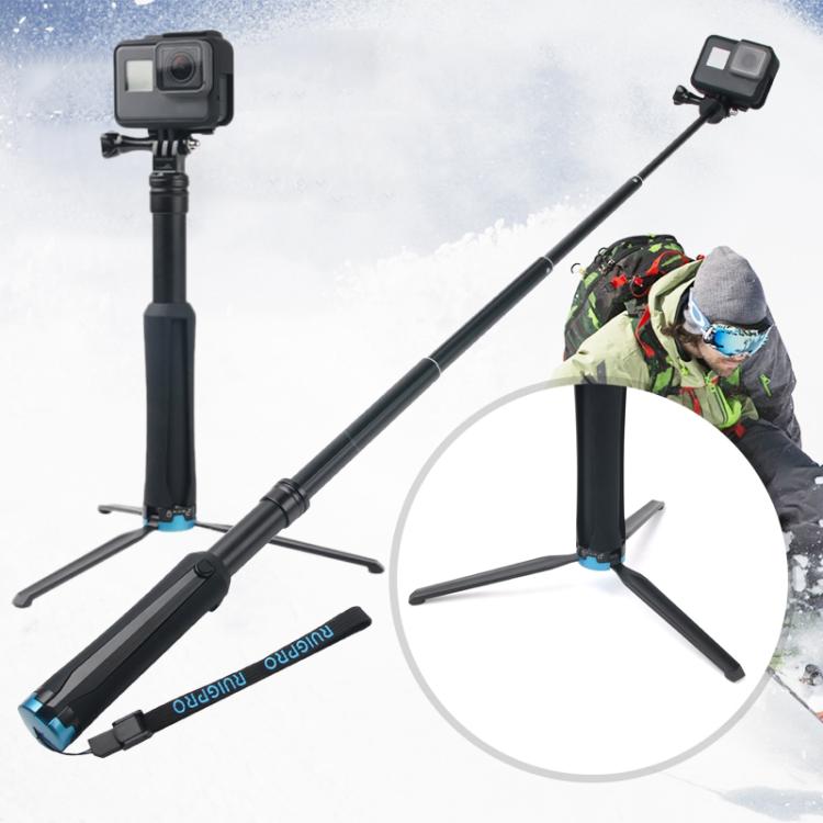 Portable Foldable Tripod Holder Selfie Monopod Stick for GoPro, Insta360, DJI and Other Action Cameras, Length: 23.5 - 81cm, RUIGPRO - ORIWHIZDJI & Insta360 AccessoriesExtendable PoleUniversal Grip Tripod