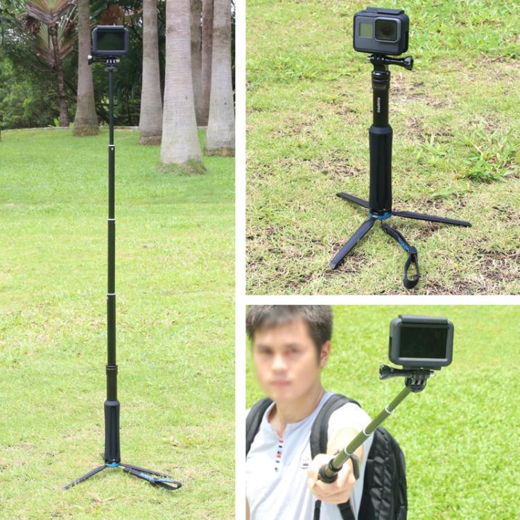 Portable Foldable Tripod Holder Selfie Monopod Stick for GoPro, Insta360, DJI and Other Action Cameras, Length: 23.5 - 81cm, RUIGPRO - ORIWHIZDJI & Insta360 AccessoriesExtendable PoleUniversal Grip Tripod