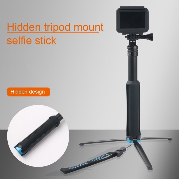 Portable Foldable Tripod Holder Selfie Monopod Stick for GoPro, Insta360, DJI and Other Action Cameras, Length: 23.5 - 81cm, RUIGPRO - ORIWHIZDJI & Insta360 AccessoriesExtendable PoleUniversal Grip Tripod