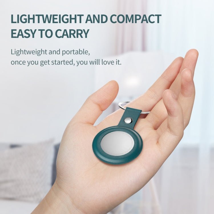 PU Leather Case Shockproof Anti - scratch Protective Cover with Keychain Ring Loop, For AirTag - ORIWHIZ