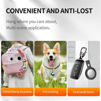 PU Leather Case Shockproof Anti - scratch Protective Cover with Keychain Ring Loop, For AirTag - ORIWHIZ