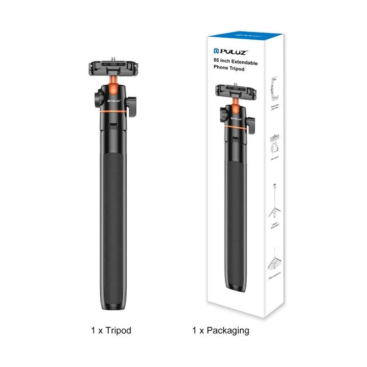 PULUZ 1.3m Phone Selfie Stick Tripod Vlog Live Streaming Holder with Phone Clip, 1.4m Phone Tripod - ORIWHIZDJI & Insta360 AccessoriesOther MountPULUZ