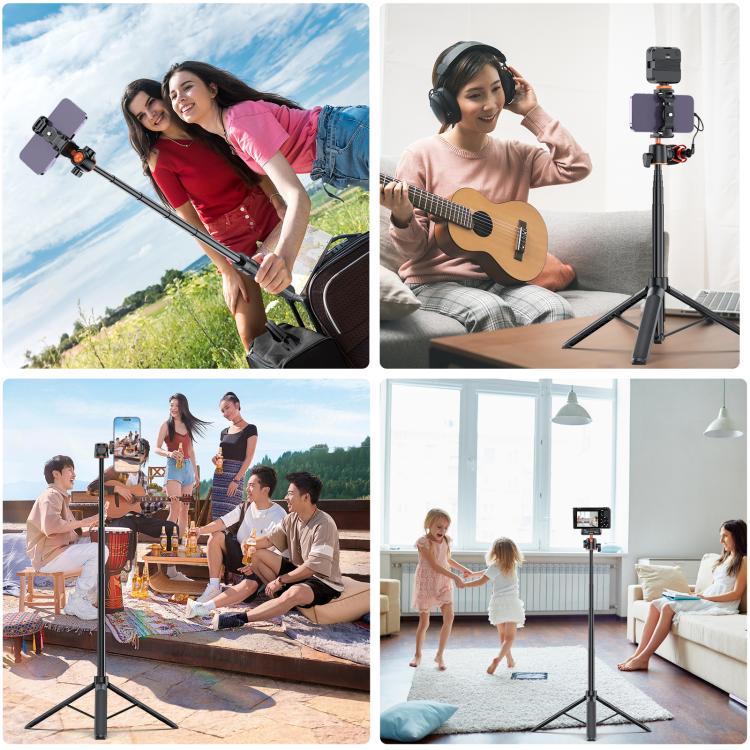 PULUZ 1.3m Phone Selfie Stick Tripod Vlog Live Streaming Holder with Phone Clip, 1.4m Phone Tripod - ORIWHIZDJI & Insta360 AccessoriesOther MountPULUZ