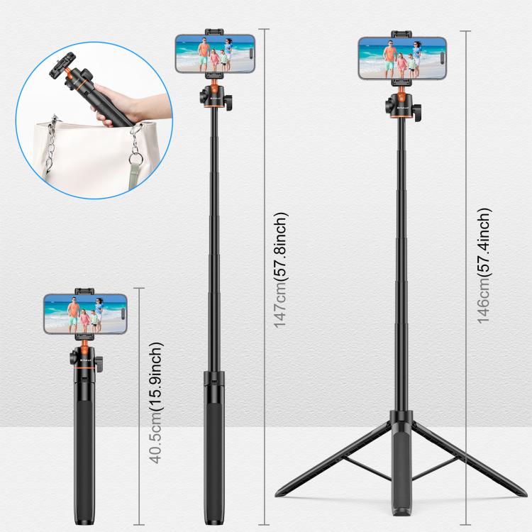 PULUZ 1.3m Phone Selfie Stick Tripod Vlog Live Streaming Holder with Phone Clip, 1.4m Phone Tripod - ORIWHIZDJI & Insta360 AccessoriesOther MountPULUZ
